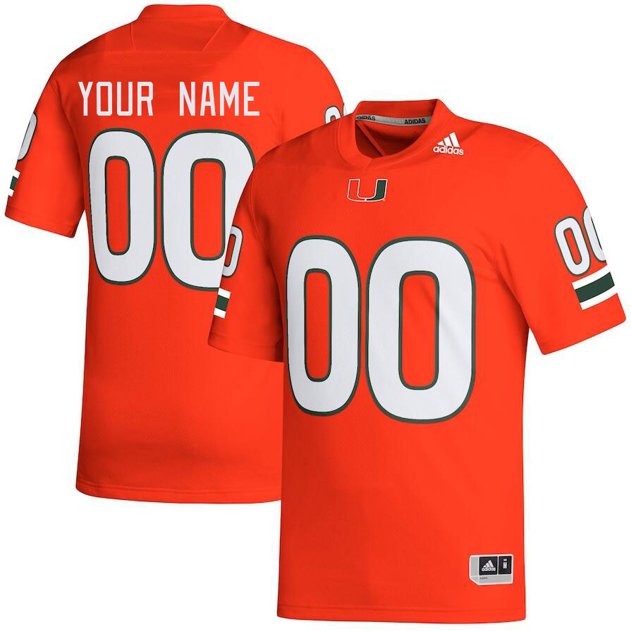 Custom Miami Hurricanes Name And Number College Football Jerseys Stitched-Orange - Click Image to Close